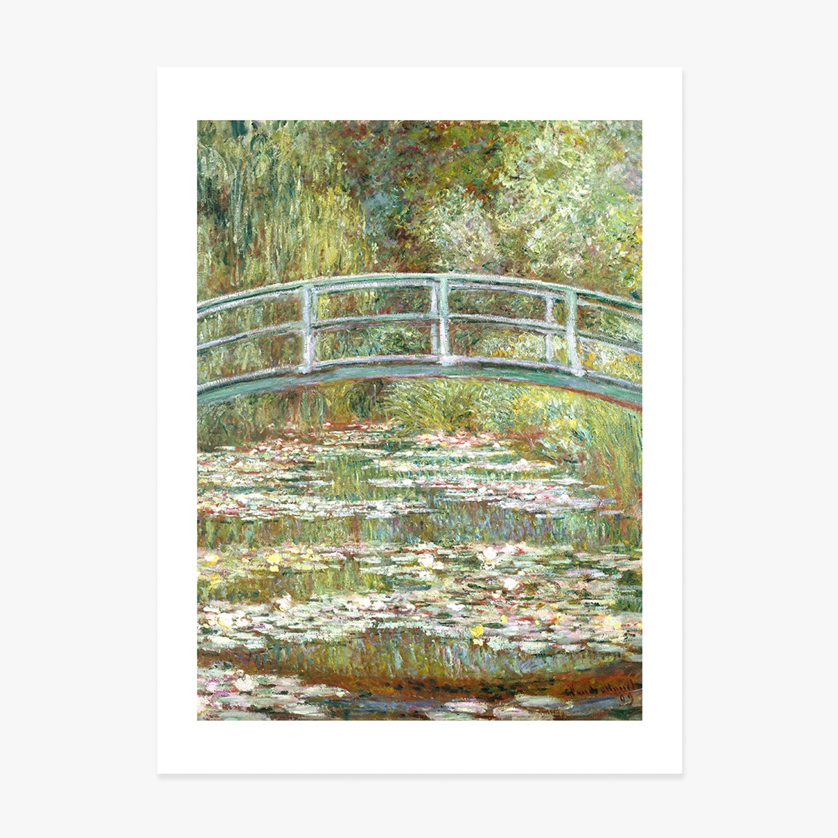 Poster van Claude Monet, De brug over een vijver met waterlelies, 1899