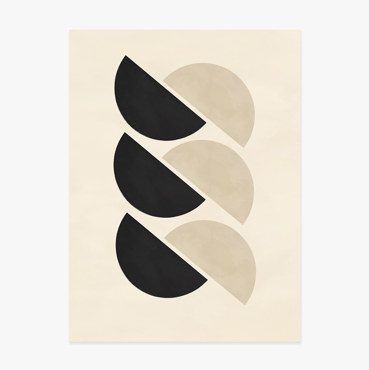 Minimalist geometric shapes poster, semicircles