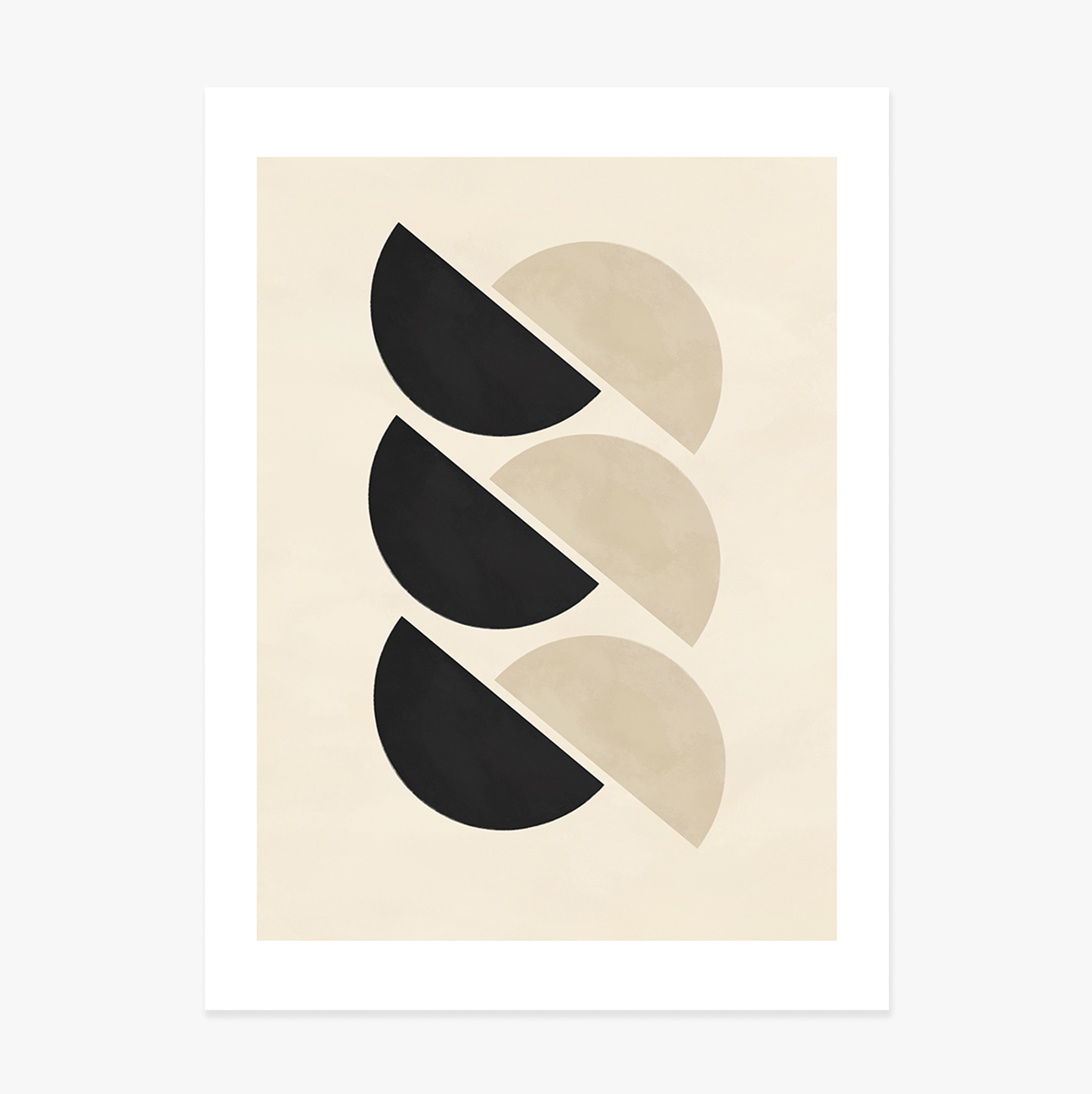 Minimalist geometric shapes poster, semicircles