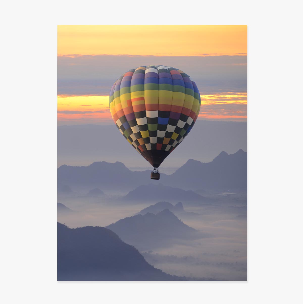 Poster met een heteluchtballon
