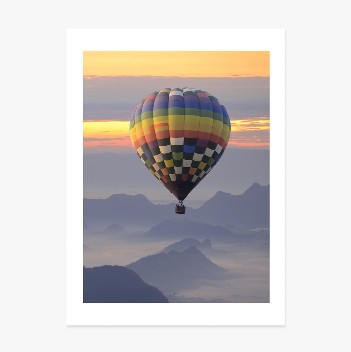 Poster met een heteluchtballon