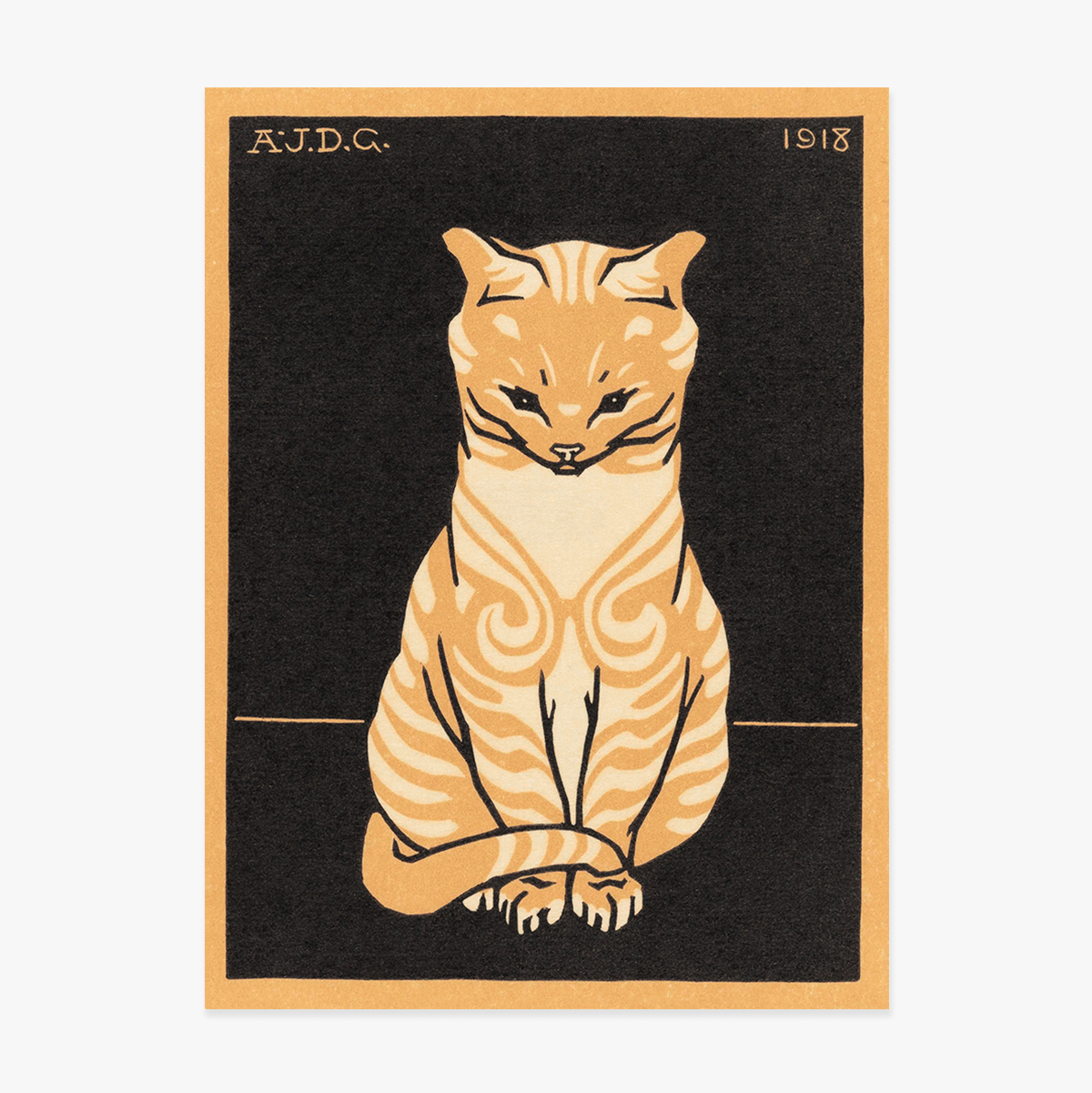 Poster van Julie de Graag, ‘Sitting cat’, 1918