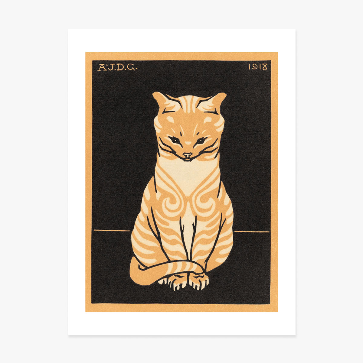 Poster van Julie de Graag, ‘Sitting cat’, 1918
