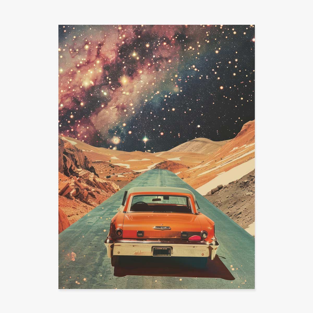 Poster: Auto tussen de sterren