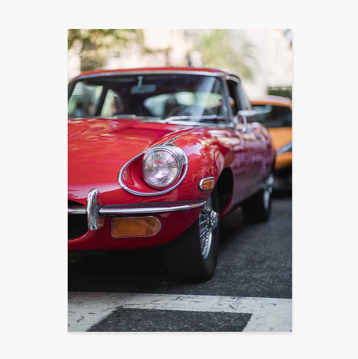 Poster: Rode vintage auto