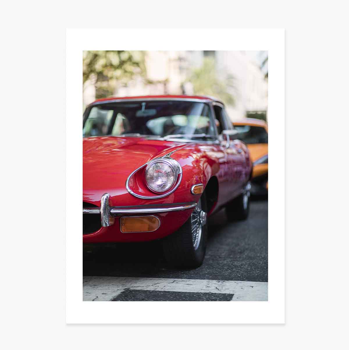 Poster: Rode vintage auto