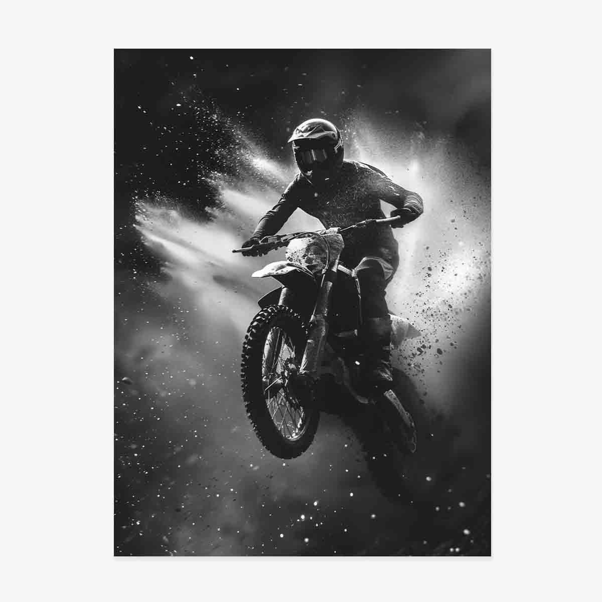 Poster met motorrijder