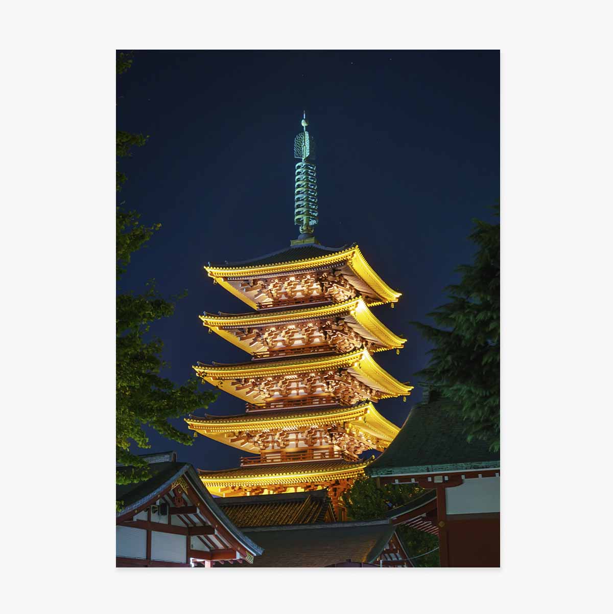 Poster van een Japanse tempel