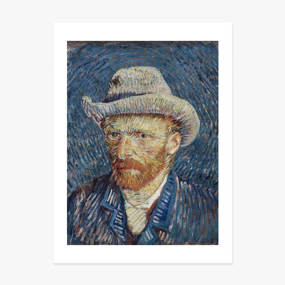 Poster Vincent van Gogh, Zelfportret met grijze vilten hoed, 1887